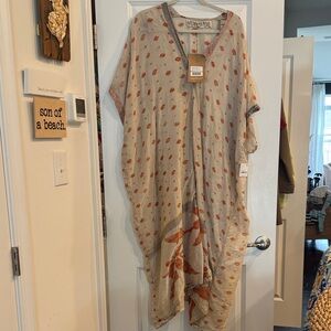 Magnolia Pearl Beige and Orange Patterned Kaftan